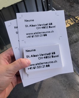 Atelier Neume business card designed by HOMI HOMI Graphic Design