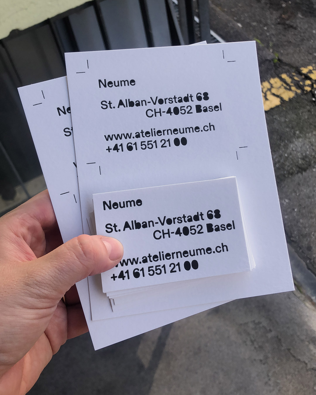 Atelier Neume business card designed by HOMI HOMI Graphic Design