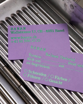 HOMI, Business cards for Banan, Basel HOMI Graphic Design